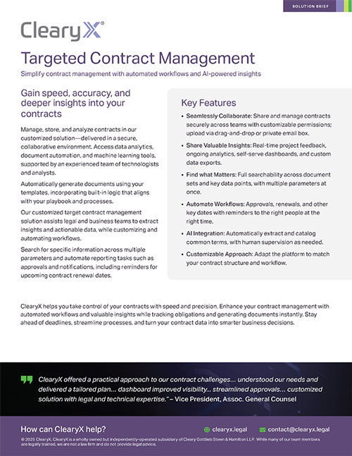 Targeted Contract Management Solution Brief